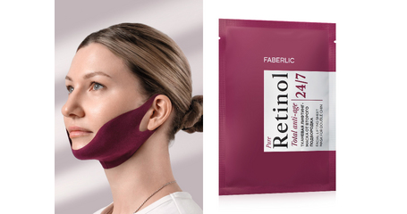 Тканевая лифтинг-маска от второго подбородка Retinol 24/7 — 3D-компрессия, лимфодренаж и чистый ретинол для четкого овала лица