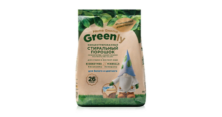 Концентрированный стиральный порошок для белого и цветного Home Gnome Greenly