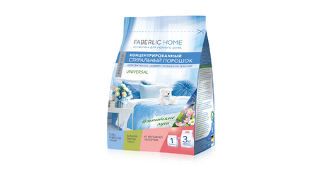 Концентрированный стиральный порошок универсальный «Альпийские луга» Faberlic Home