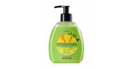 Жидкое мыло для рук Vitamania с ароматом «Ананас и лайм» серия Beauty cafe